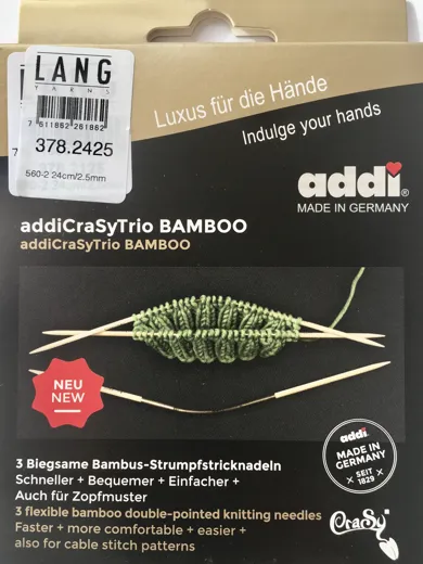 STRUMPFSTRICKNADEL ADDICRASY TRIO Bambus 24/2,5
