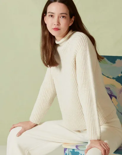 Strickanleitung Pullover mit kurzem Rollkragen