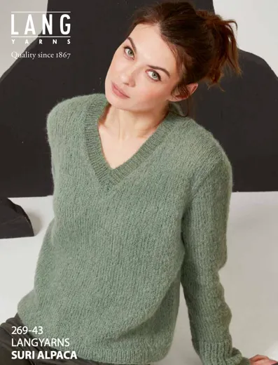 Strickset für V-Pullover Suri Alpaca